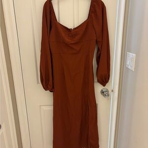 Elegant Rust Maxi Dress